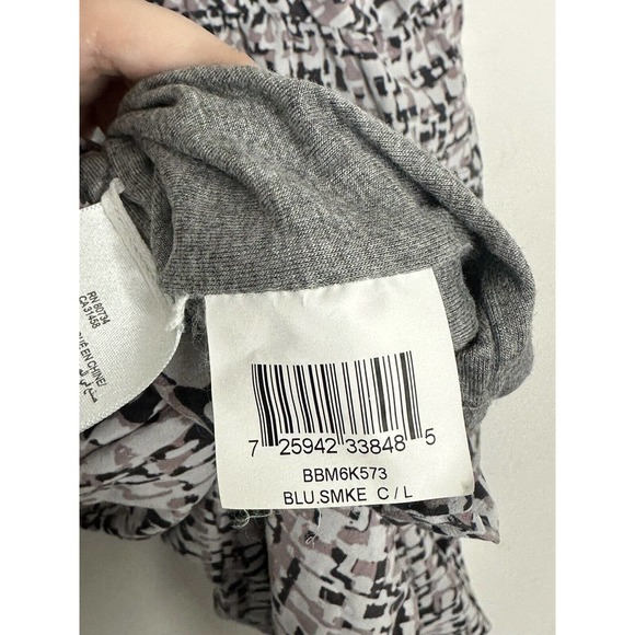 BCBG MAX AZRIA Women’s Gray Silk Bow Jersey Short Sleeve Dress Size Large - Picture 6 of 7